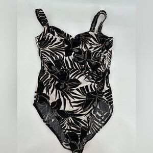 Miraclesuit Sanibel Swimsuit One Piece Underwire Padless Sz 16 Palm Hibiscus